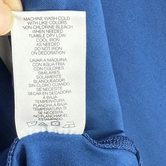 Mens Champion Double Dry Size XL Athletic Navy Blue Shirt Long Sleeves - Picture 12 of 16